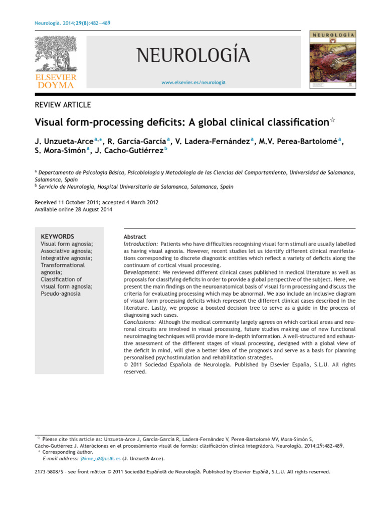 Visual Form-Processing Deficits A Global Clinical Classification | PDF ...