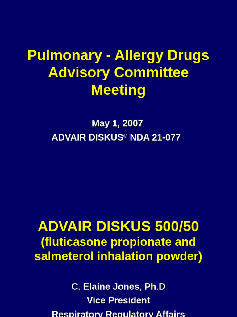 2007 4298s1 01 GSK Jones | PDF | Chronic Obstructive Pulmonary Disease ...