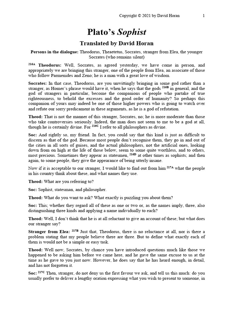 Sophist - Plato | PDF | Socrates