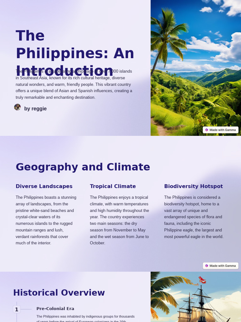 The Philippines An Introduction | PDF | Philippines | Volcano