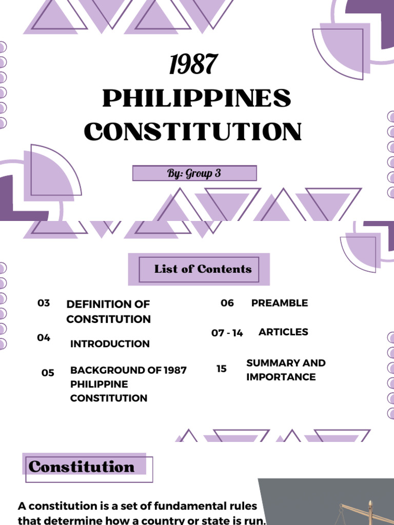 1987 Philippine Constitution Overview | PDF | Constitution | Governance