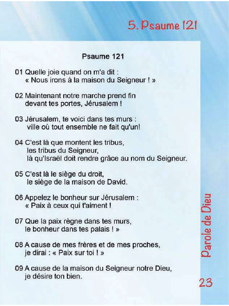 Psaume 121 | PDF