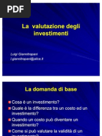 8 La Valutazione Degli Investimenti