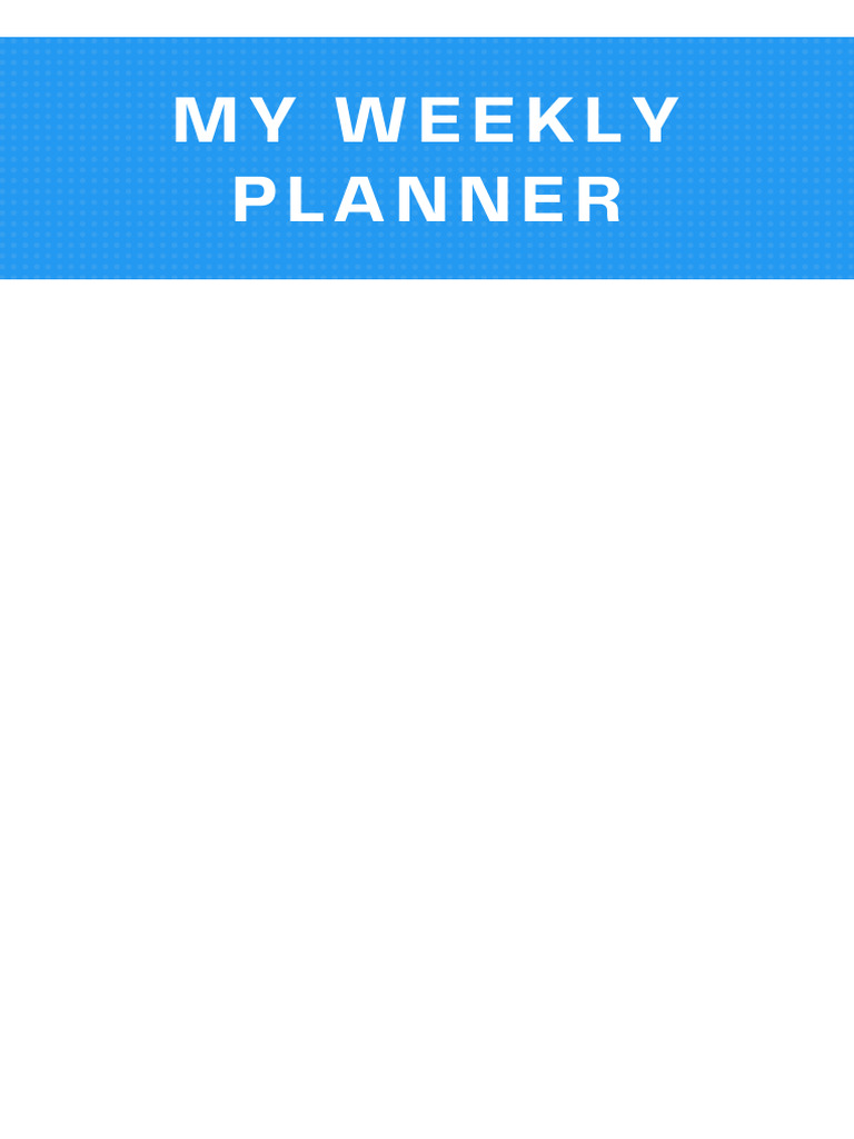 Weekly Schedule Planner Doc in Bright Blue Dark Blue Grey Style | PDF