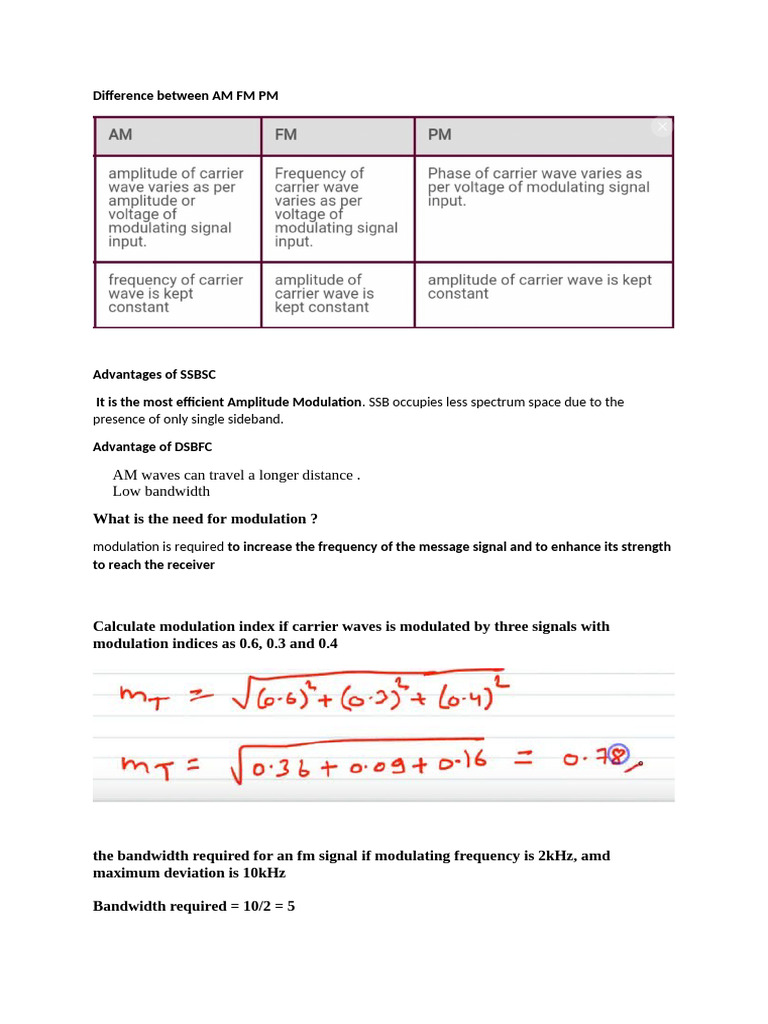 2 Marks Digital | PDF | Frequency Modulation | Channel Access Method