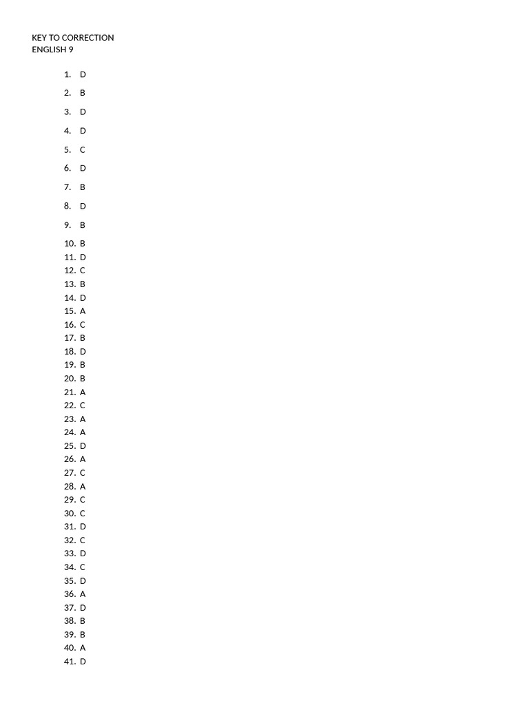 Answer Key 9 | PDF