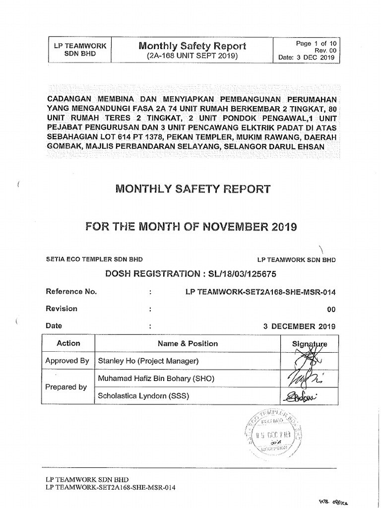November 2019 - LP Teamwork Safety Monthly Report | PDF