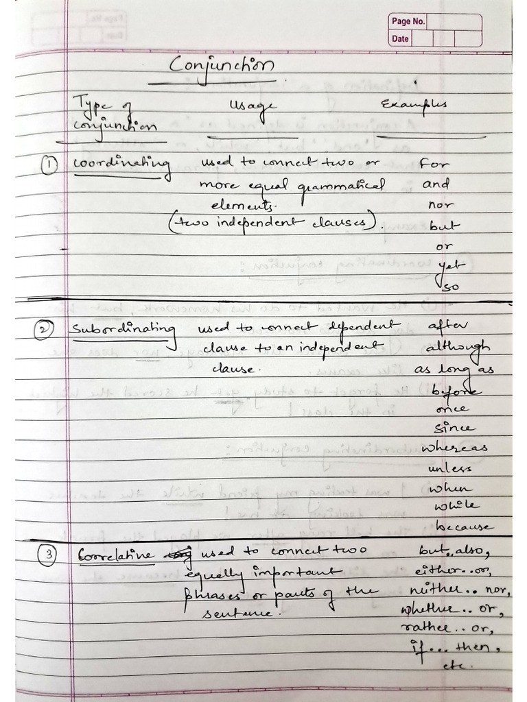 Conjunctions of 10 Class | PDF
