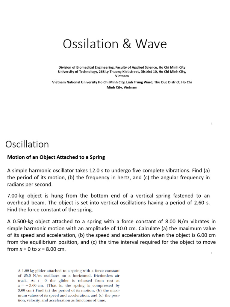 Ossilation (1) | PDF | Oscillation | Waves