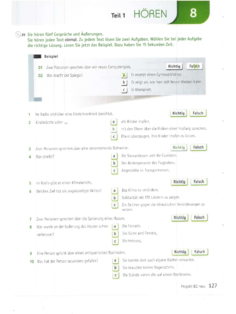 Goethe B2.2 Test 8 - Hören | PDF