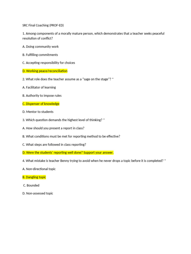 Teacher Professional Development Quiz Pdf Teachers Distance Education