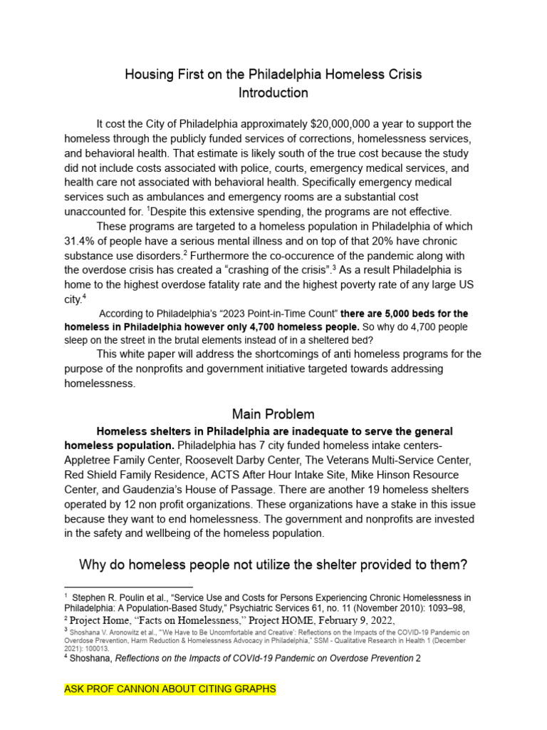 Housing First Solutions for Philly Homelessness | PDF | Homelessness ...