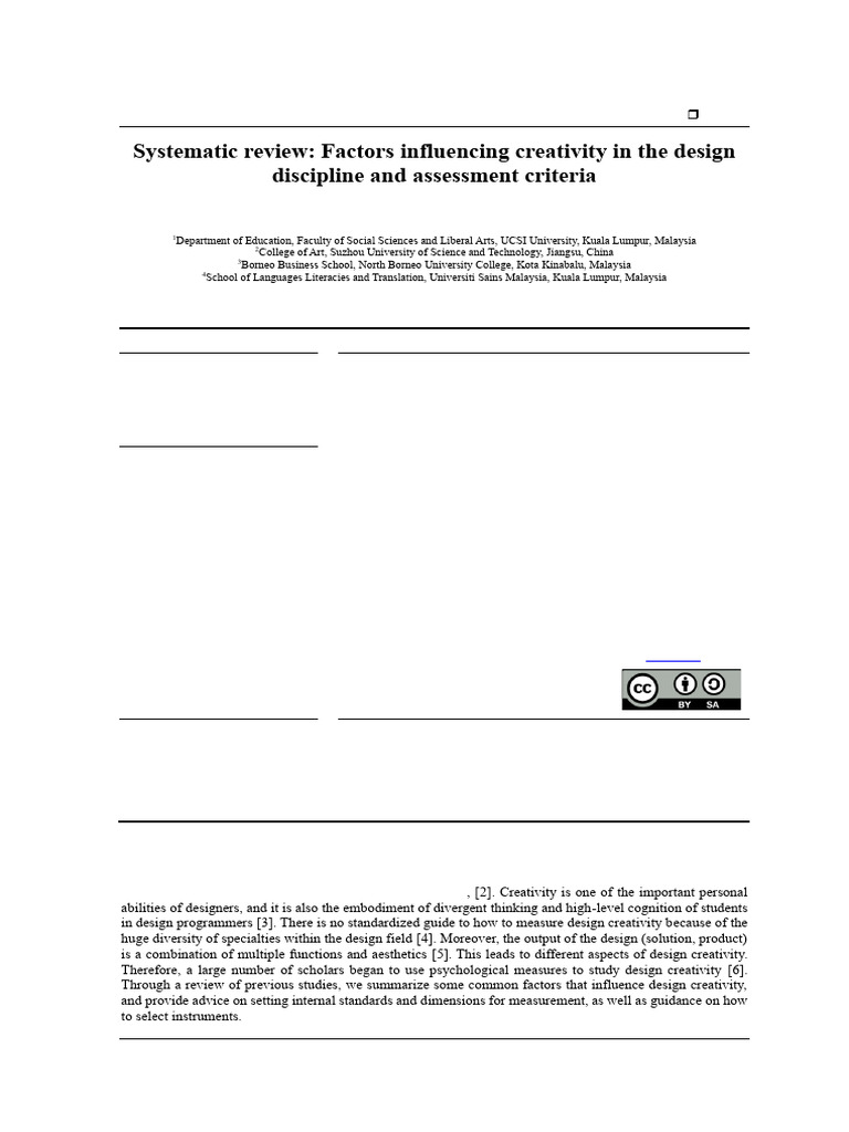 Factors Influencing Design Creativity | PDF | Creativity | Design