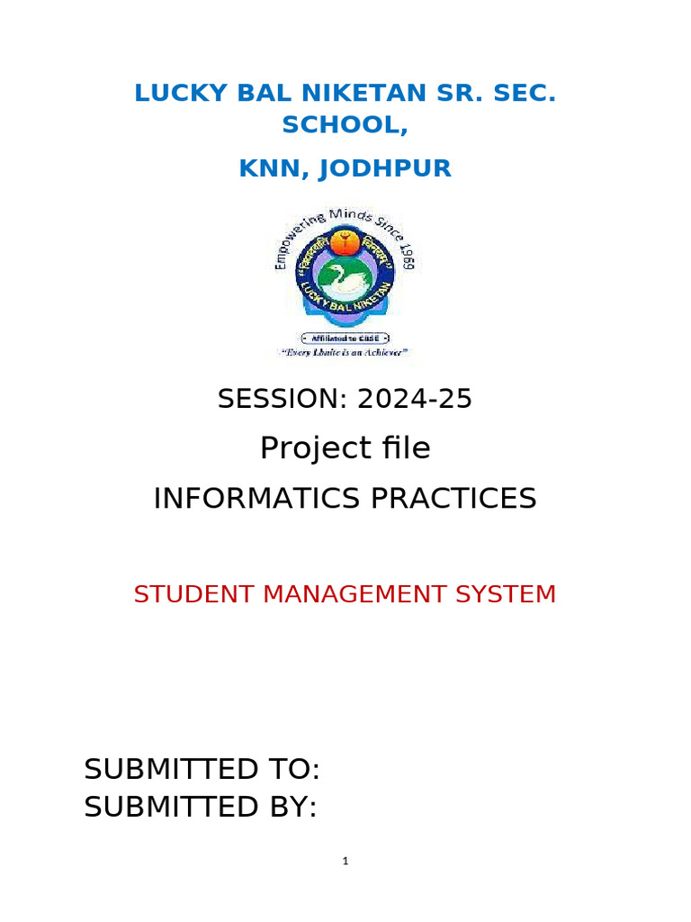 Student Management System Project | PDF | Computing | Computer Architecture