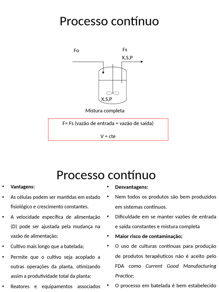 Vantagens e Desvantagens do Processo Contínuo | PDF
