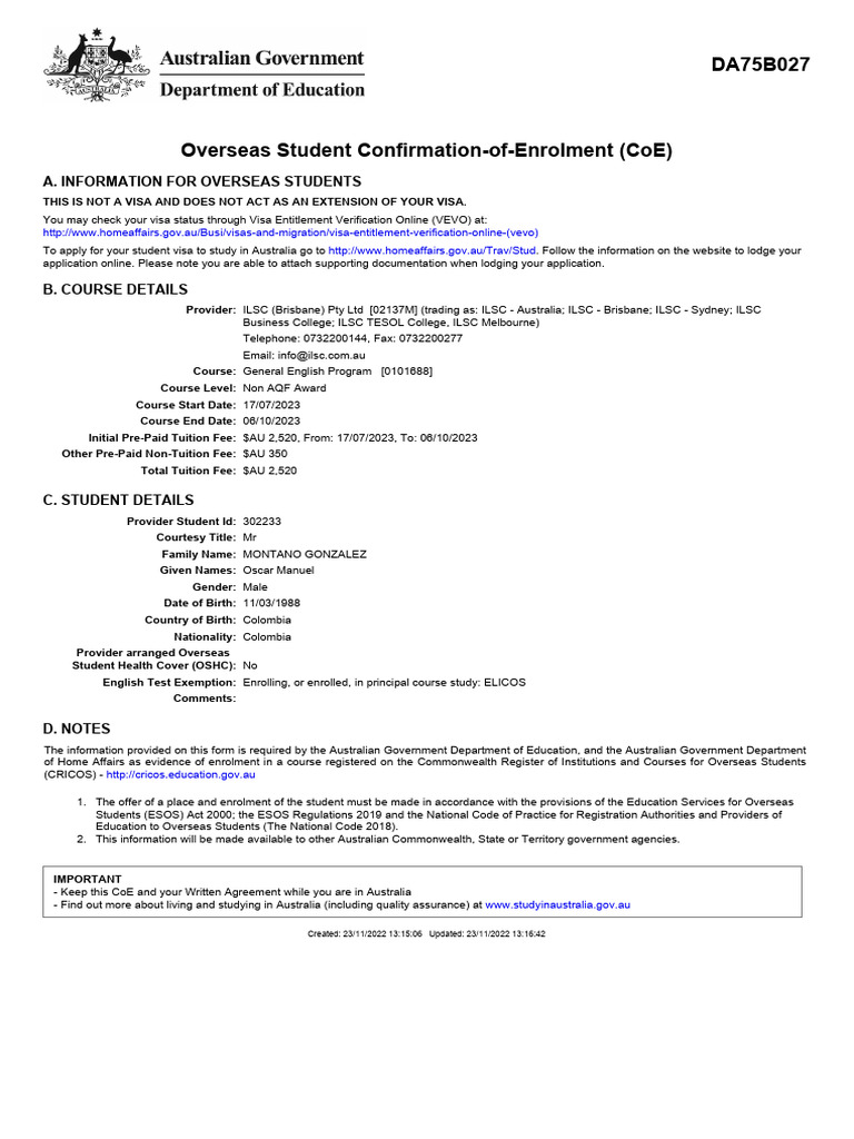 CoE Certificate (DA75B027) | PDF | Government And Personhood | Government