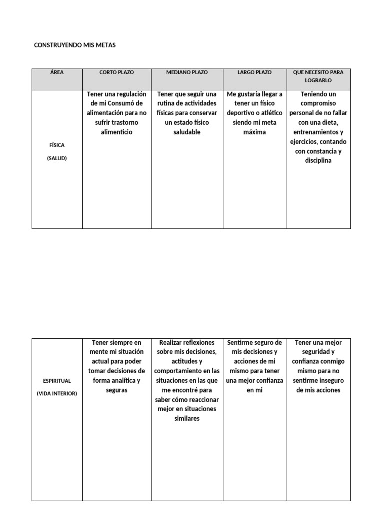 Construyendo Mis Metas | PDF