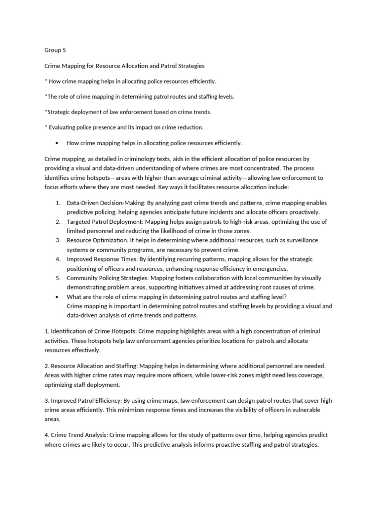 Law Enforcement Operations and Planning With Crime Mapping | PDF ...