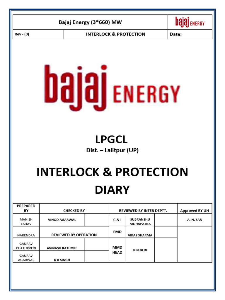 LPGCL Interlock & Protection Diary 2 | PDF | Pump | Boiler