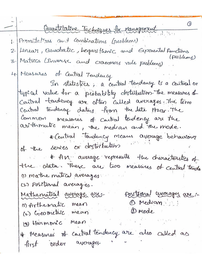 Quantitative Techniques For Management | PDF