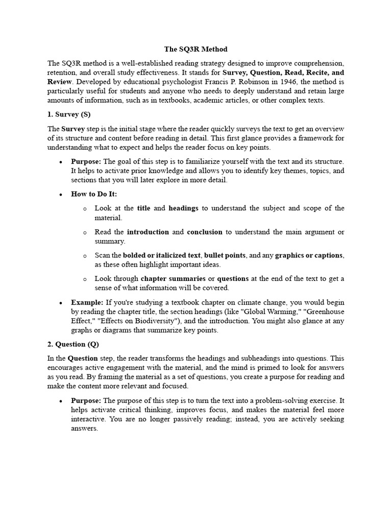 Understanding the SQ3R Method | PDF | Climate Change | Greenhouse Effect