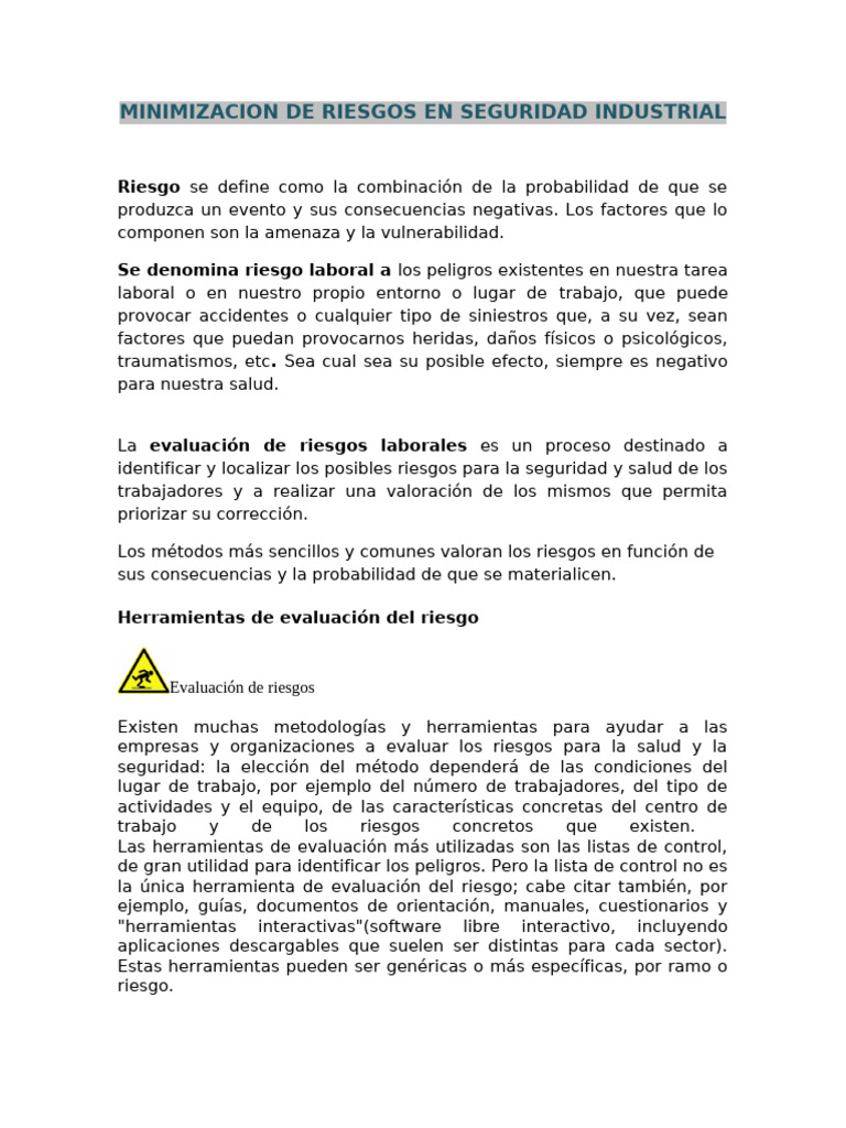 Seguridad Industrial Riesgos | PDF | Riesgo | Máquina elevadora