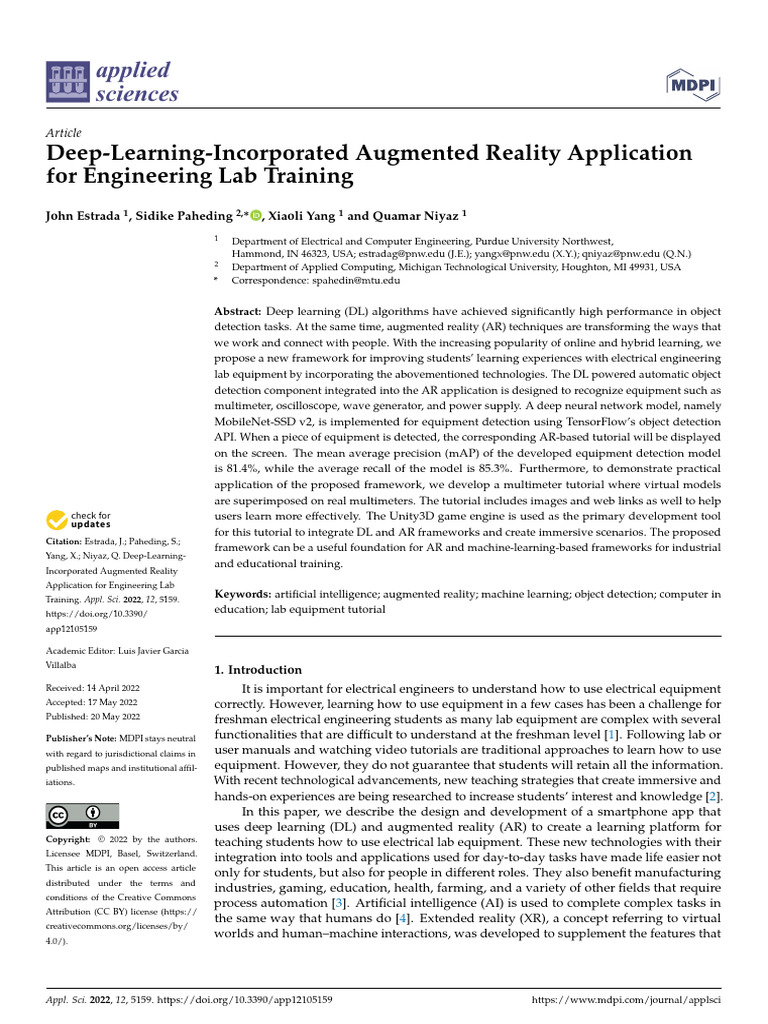 Deep_learning and AR | PDF | Augmented Reality | Artificial Neural Network