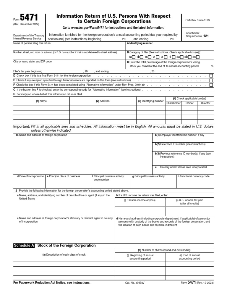f5471 | PDF | Dividend | Tax Deduction