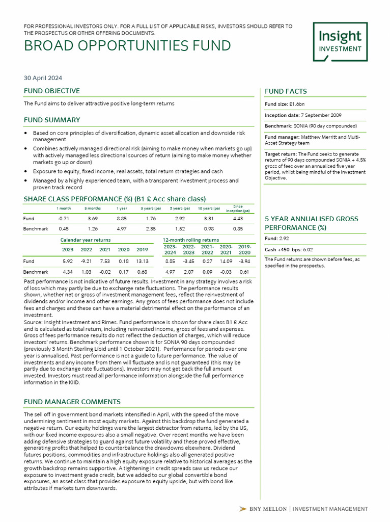 Broad Opportunities Fund Performance Update | PDF | Investing ...
