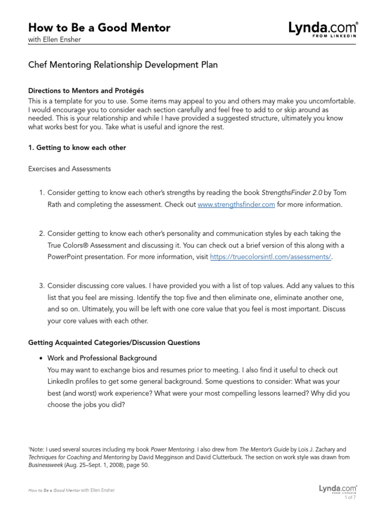 Relationship Development Plan | PDF | Mentorship | Social Psychology