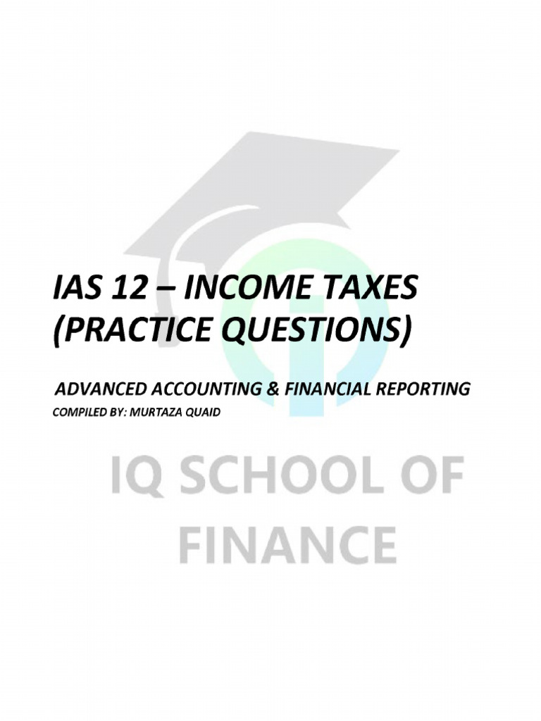 Practise Questions - IAS 12 | PDF