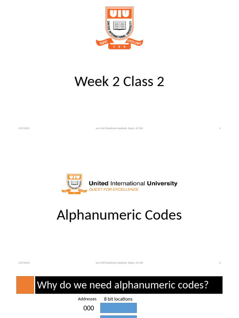 DLD Week 2 Class 2 | PDF | Ascii | Encodings