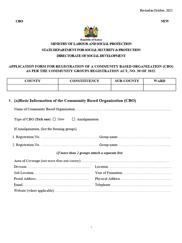 CBO Registration Form 2024 Guide | PDF | Government