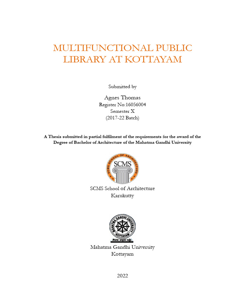 Multifunctional Library Design Kottayam | PDF | Libraries | Public Library