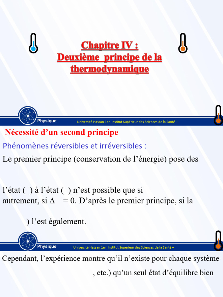 Second principe de la thermodynamique | PDF | Équilibre thermodynamique ...