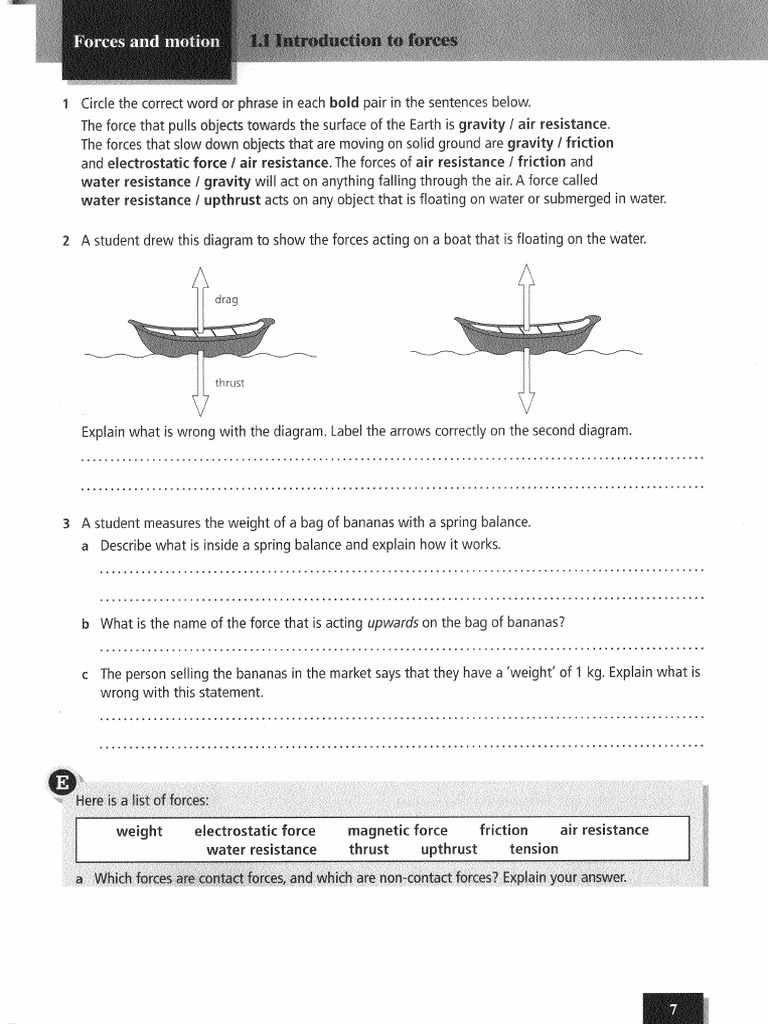 Topic 7K Forces WS2 | PDF