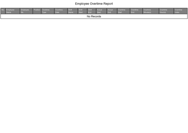 Employee Overtime Summary Report | PDF