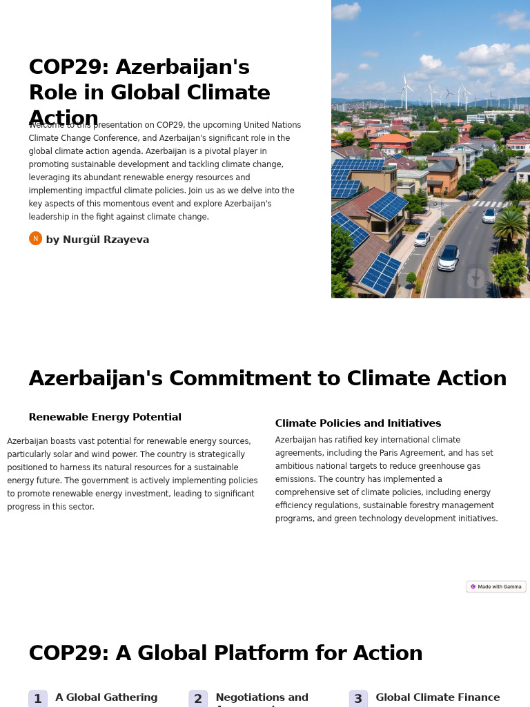 Azerbaijan's Role in COP29 Climate Action | PDF | Climate Change ...