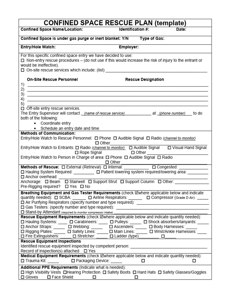 8 Confined Space Rescue Plan PDF Personal Protective Equipment 8 Confined Space Rescue Plan PDF Personal Protective Equipment