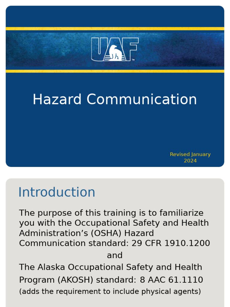 OSHA Hazard Communication Training Guide | PDF | Dangerous Goods | Hazards