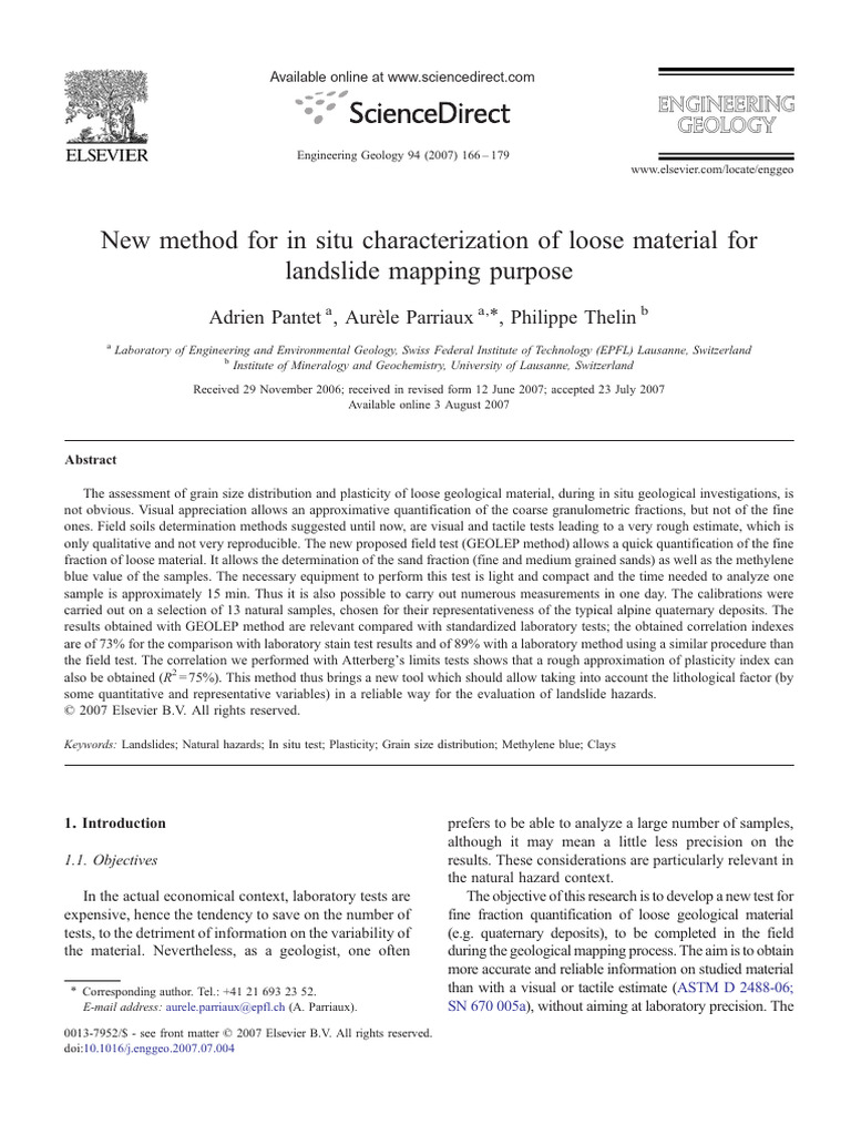 Pantet Et Al. 2007 - New Method For in Situ Characterization of Loose ...