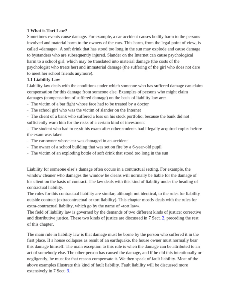 1 What Is Tort Law Pdf Legal Liability Tort