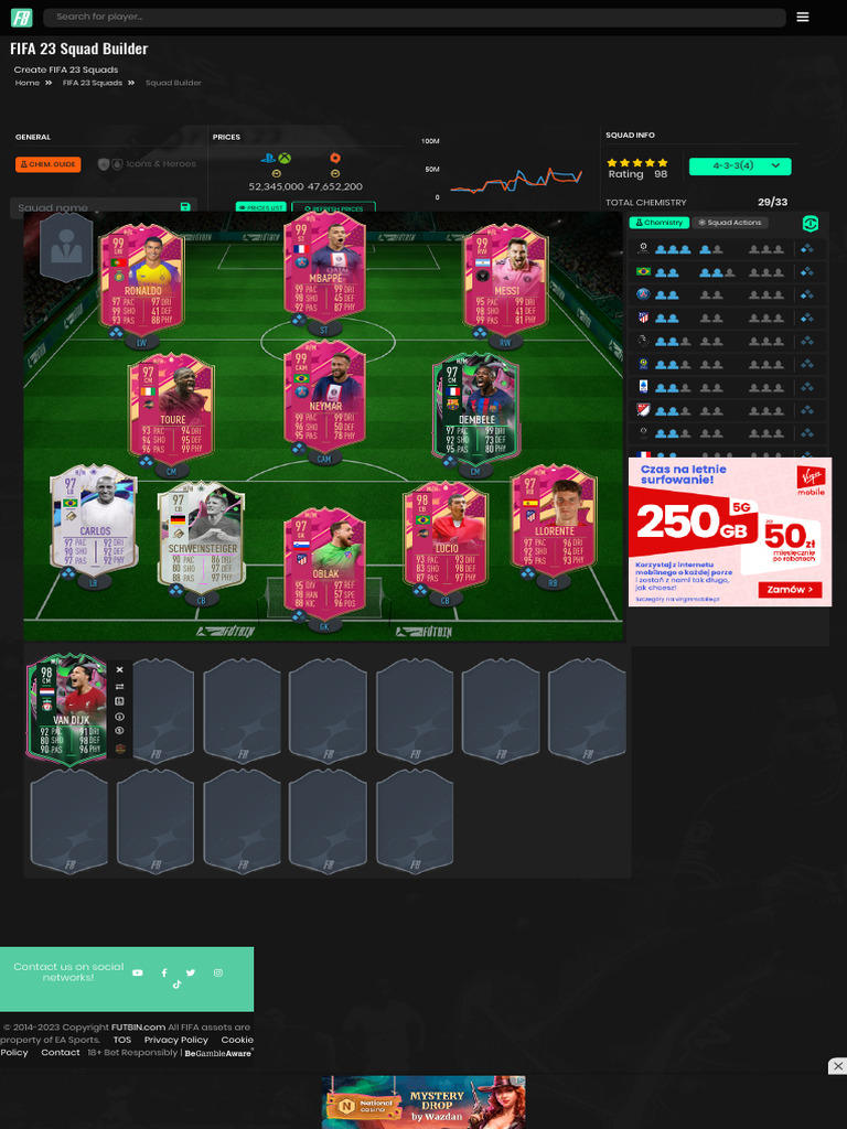 Fifa 23 Squad Builder Futbin | PDF