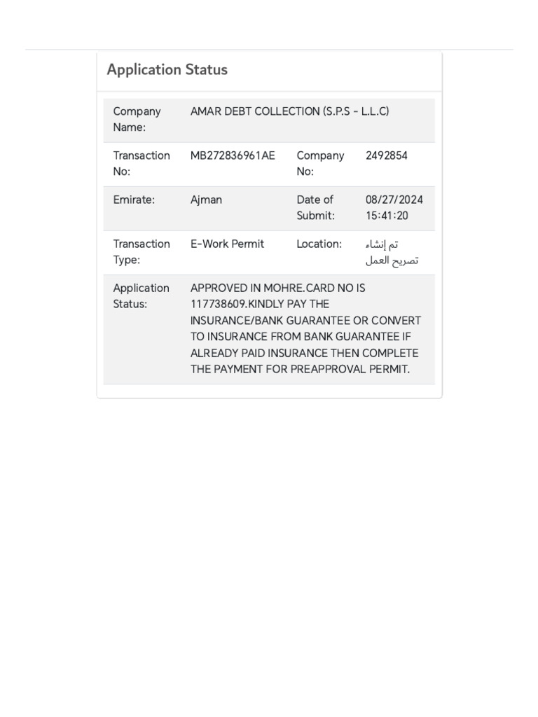 E-Work Permit Application Approved | PDF
