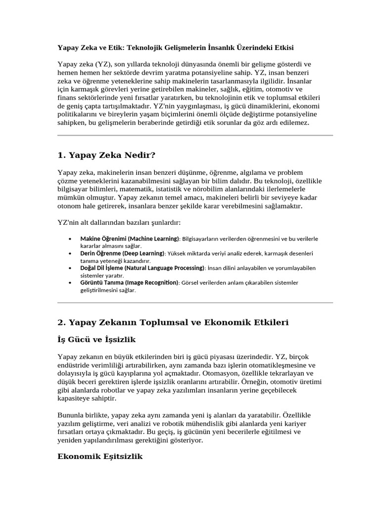 Yapay Zeka Ve Etik | PDF