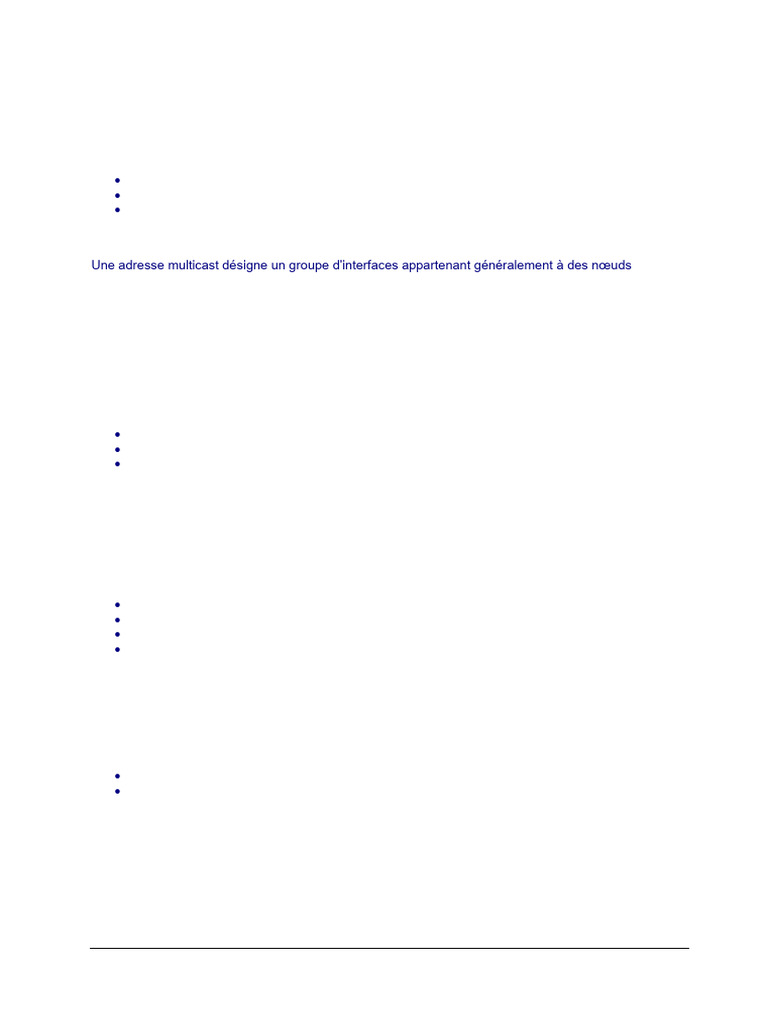 Concepts clés de l'adressage IPv6 | PDF | I Pv6 | Multidiffusion