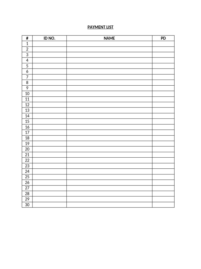 Payment List | PDF | Supply Chain | Inventory
