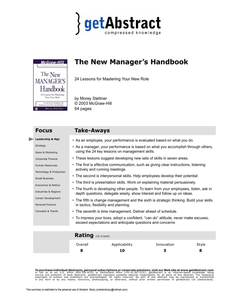 00-New Managers HDBK e 02 | PDF | Thought | Communication