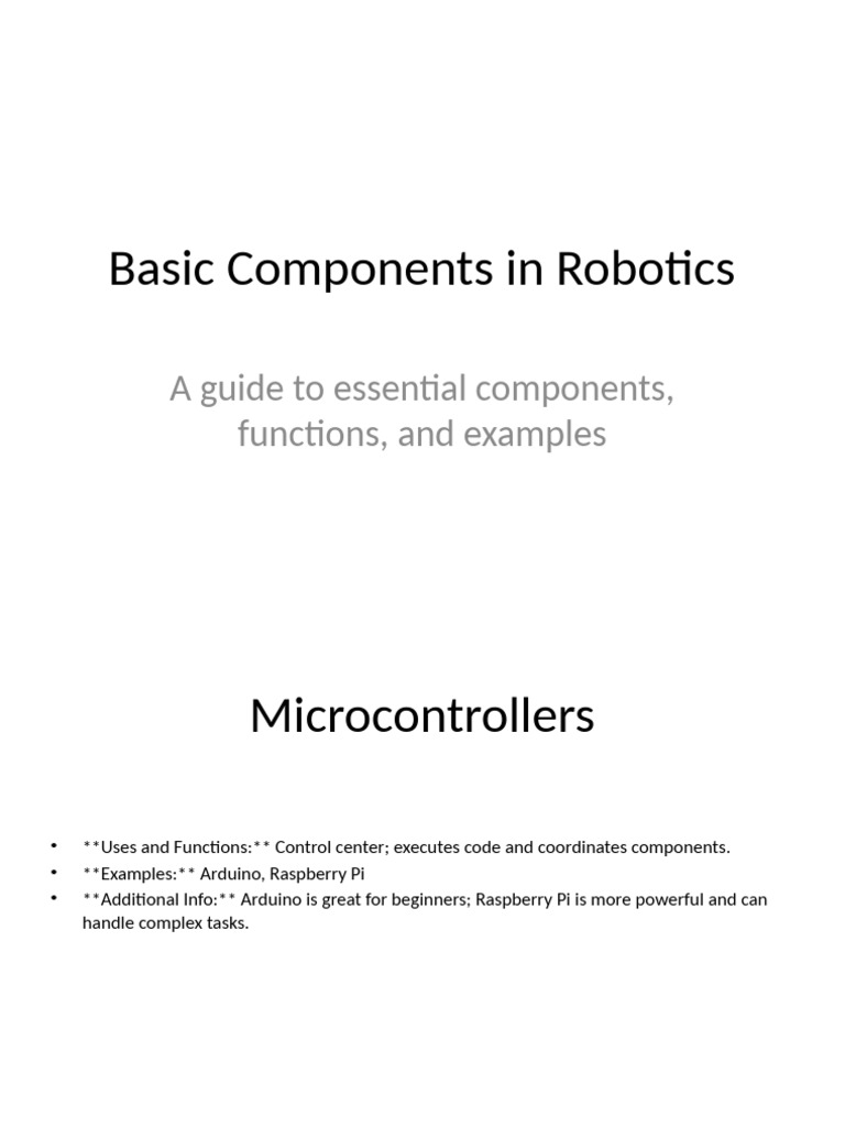 Basic Components in Robotics | PDF | Electric Motor | Diode