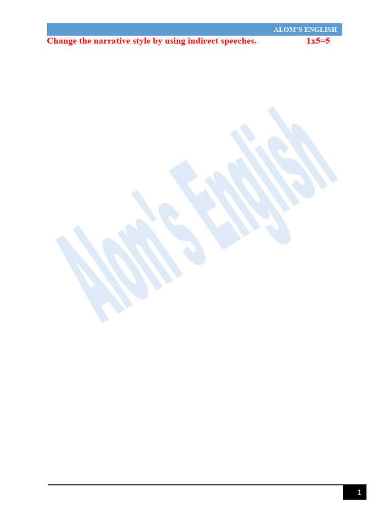 Narration Question+ Answer | PDF